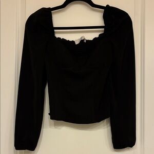 Black Silky Bustier Top